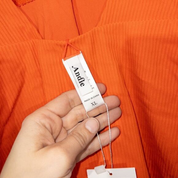 NWT Andie Siren Orange Asbury Ribbed‎ One Piece Swimsuit Size XL - Picture 8 of 8